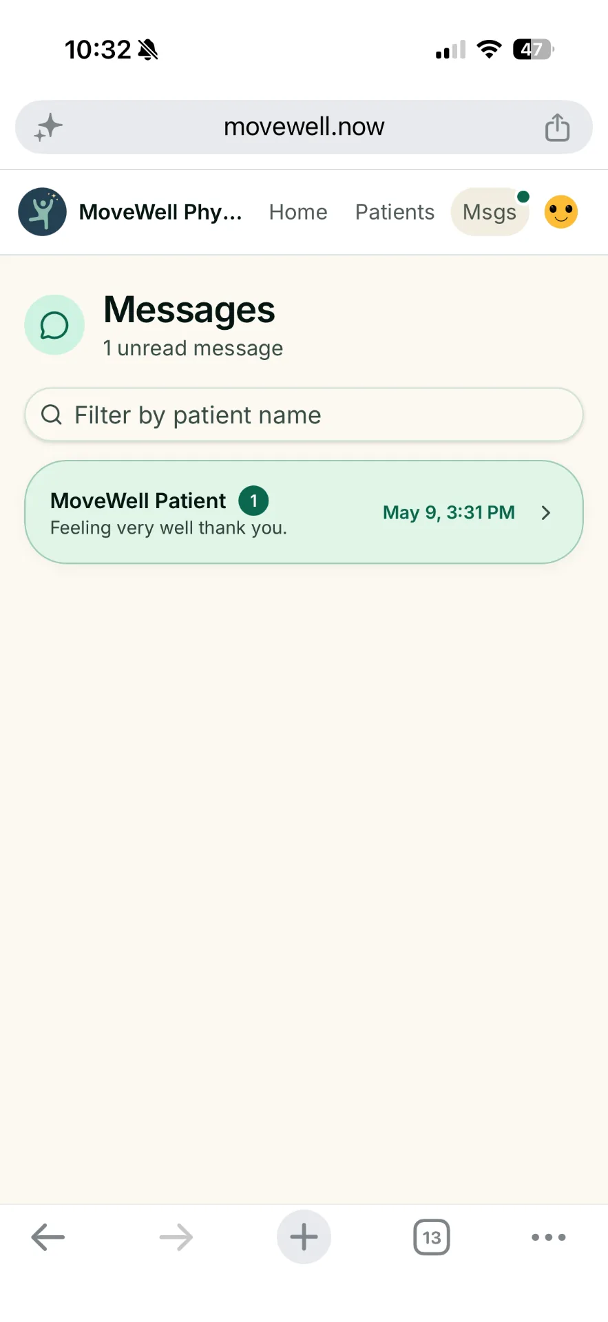 MoveWell secure messaging